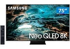 Smart TV 75” 8K NEO QLED Mini Led Samsung 75QN800A 120hz Som em Movimento Plus Única Conexão