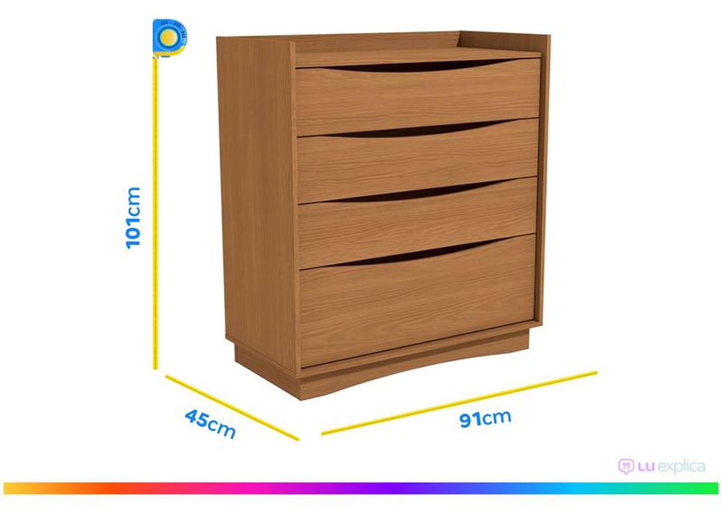 Cômoda Multiuso 4 Gavetas Kappesberg M260