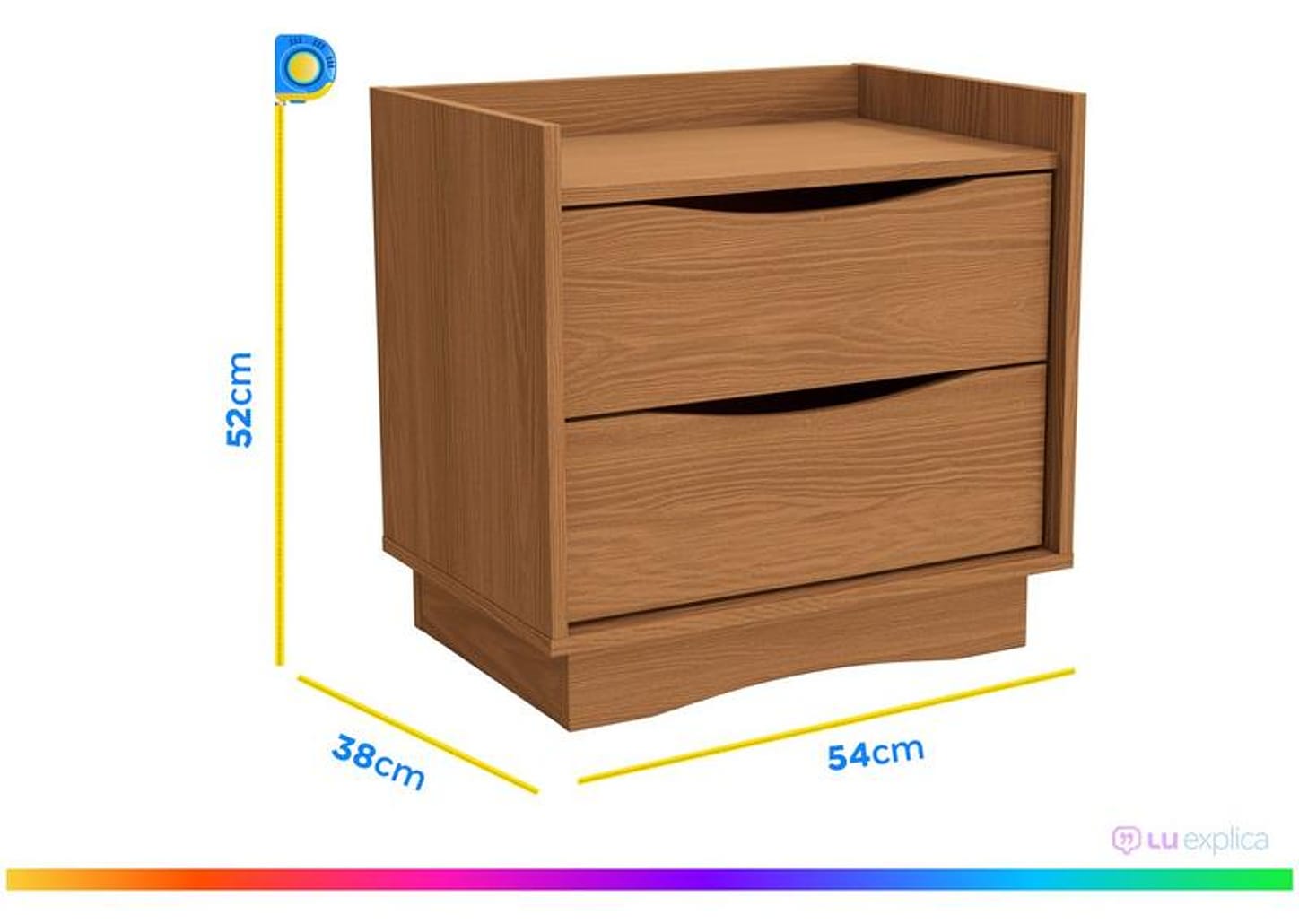 Mesa de Cabeceira 2 Gavetas M261-CN Kappesberg