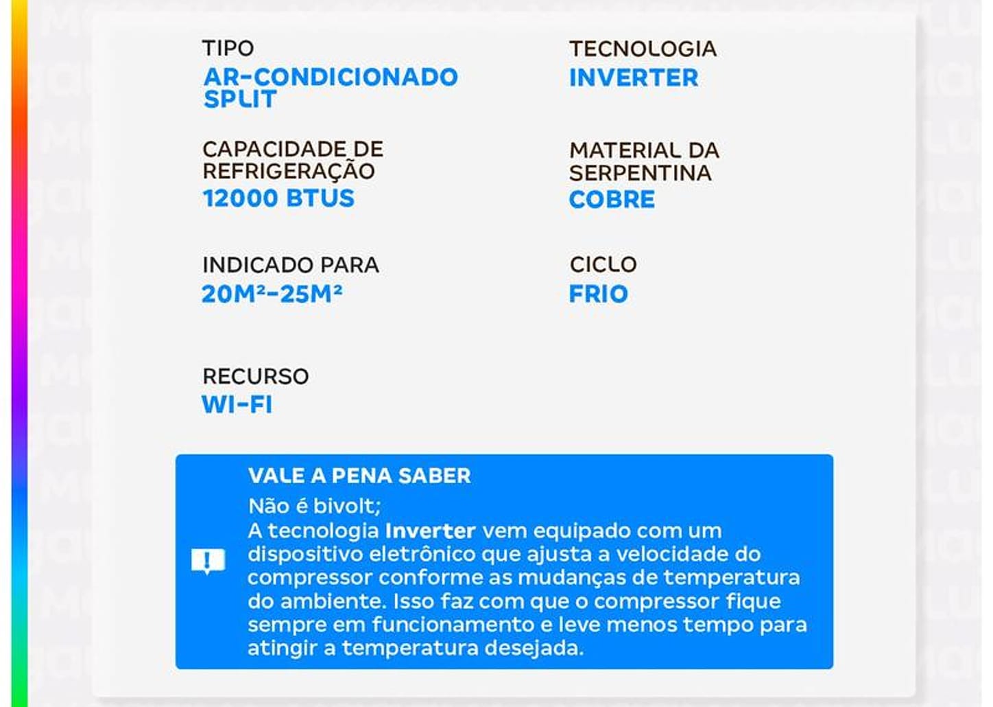 Ar-condicionado Split 12.000 BTUs Philco Inverter Frio Hi Wall PAC12FC INT