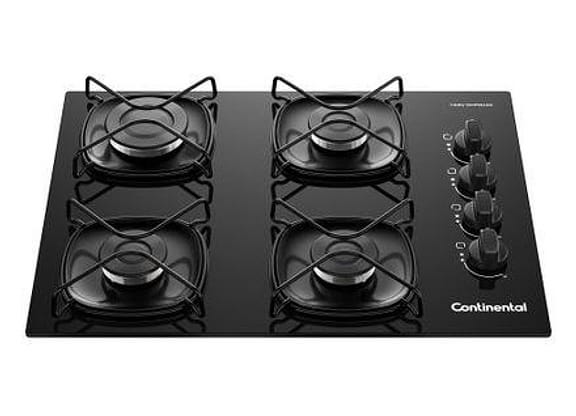 Cooktop 4 Bocas a Gás Continental Preto KC4GR