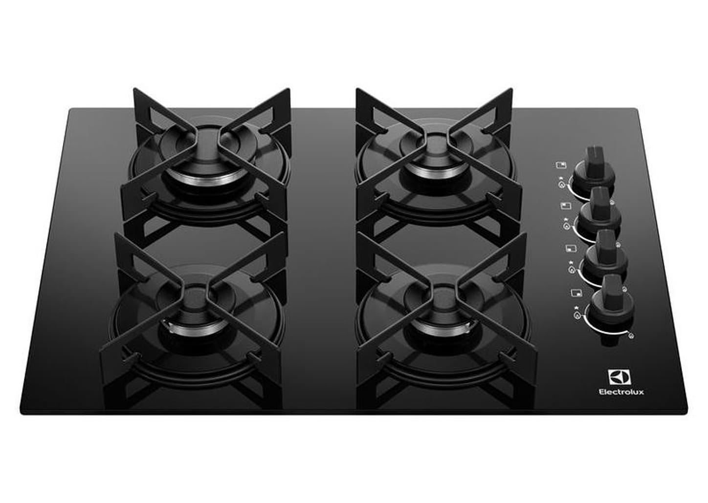 Cooktop 4 B ocas a Gás GLP Preto Efficient KE4GR