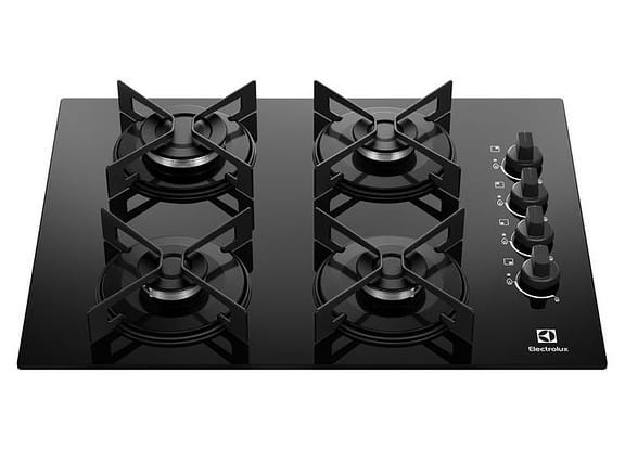 Cooktop 4 B ocas a Gás GLP Preto Efficient KE4GR