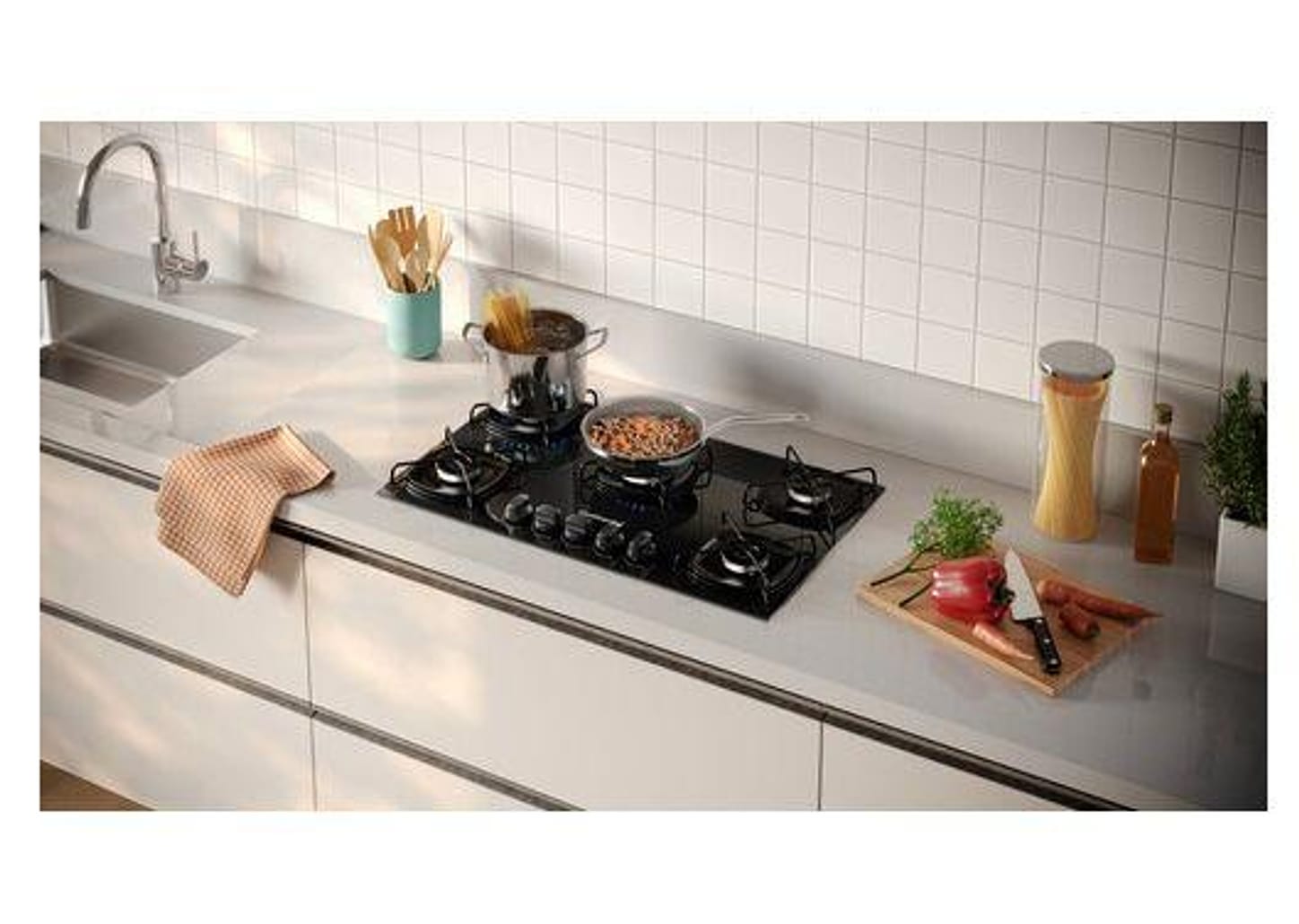 Cooktop 5 Bocas a Gás GLP Continental Preto KC5GR