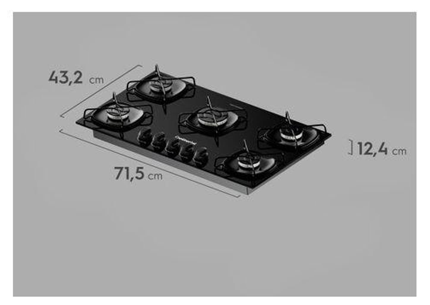 Cooktop 5 Bocas a Gás GLP Continental Preto KC5GR