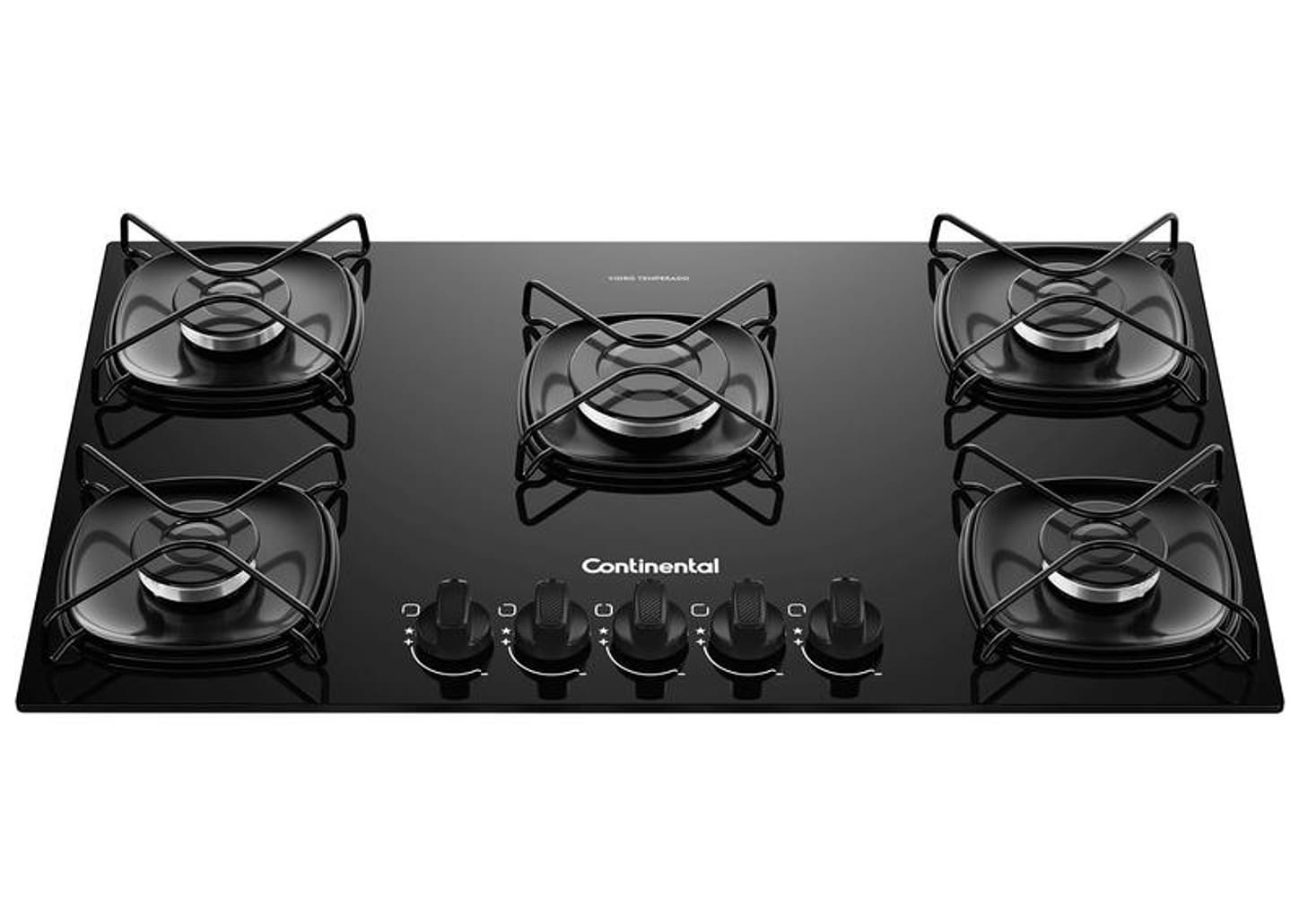 Cooktop 5 Bocas a Gás GLP Continental Preto KC5GR