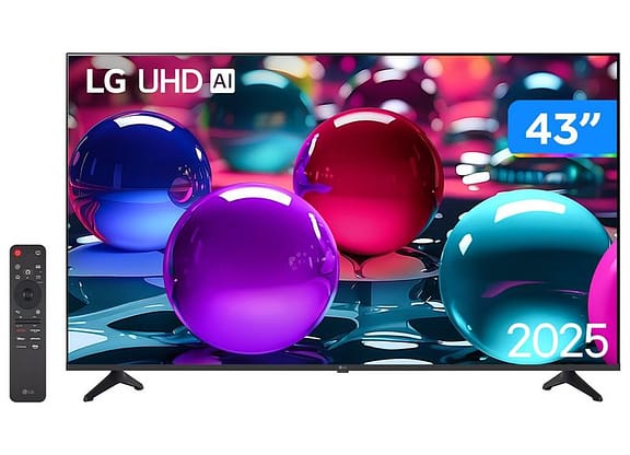 Smart TV 43" LG 4K Ultra HD 43UA7500PSA webOS 25 AI Processor 4K Gen8 com Alexa 3 HDMI