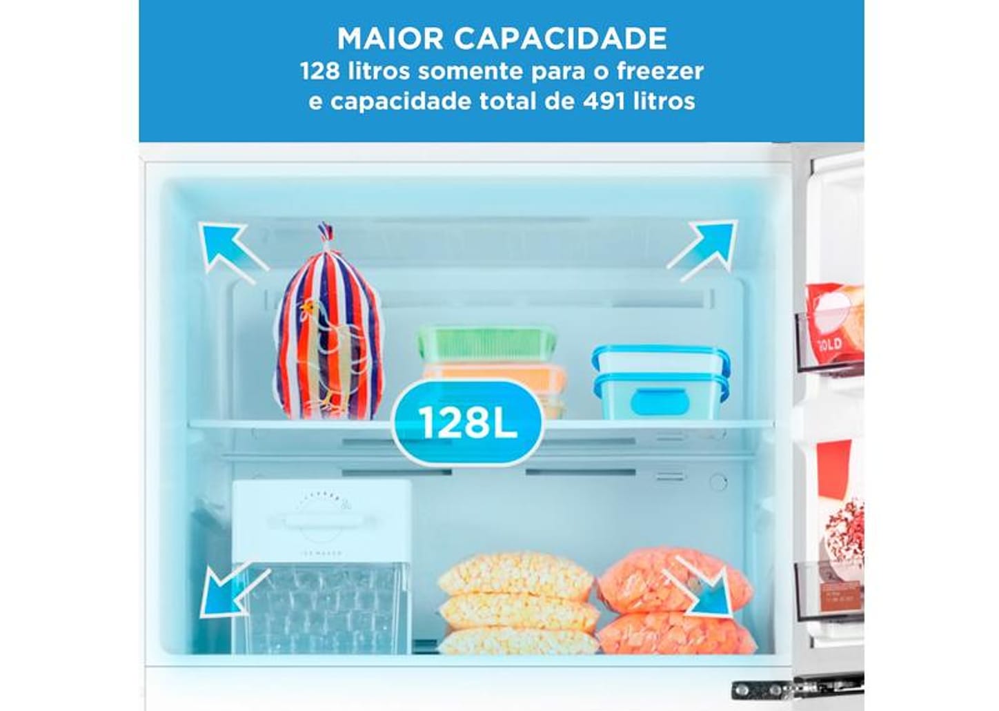 Geladeira/Refrigerador Midea Frost Free Duplex Branca 491L MD-RT650EVK013 Inverter
