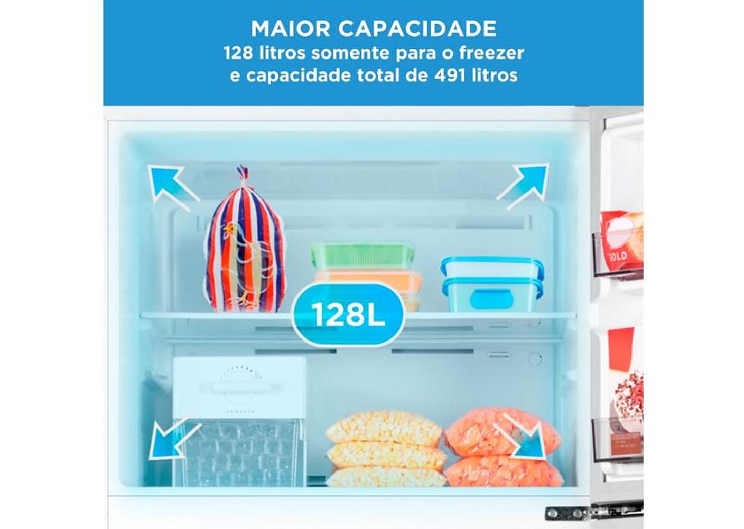 Geladeira/Refrigerador Midea Smart Frost Free Duplex Inox 491L MD-RT650EVK463 Inverter