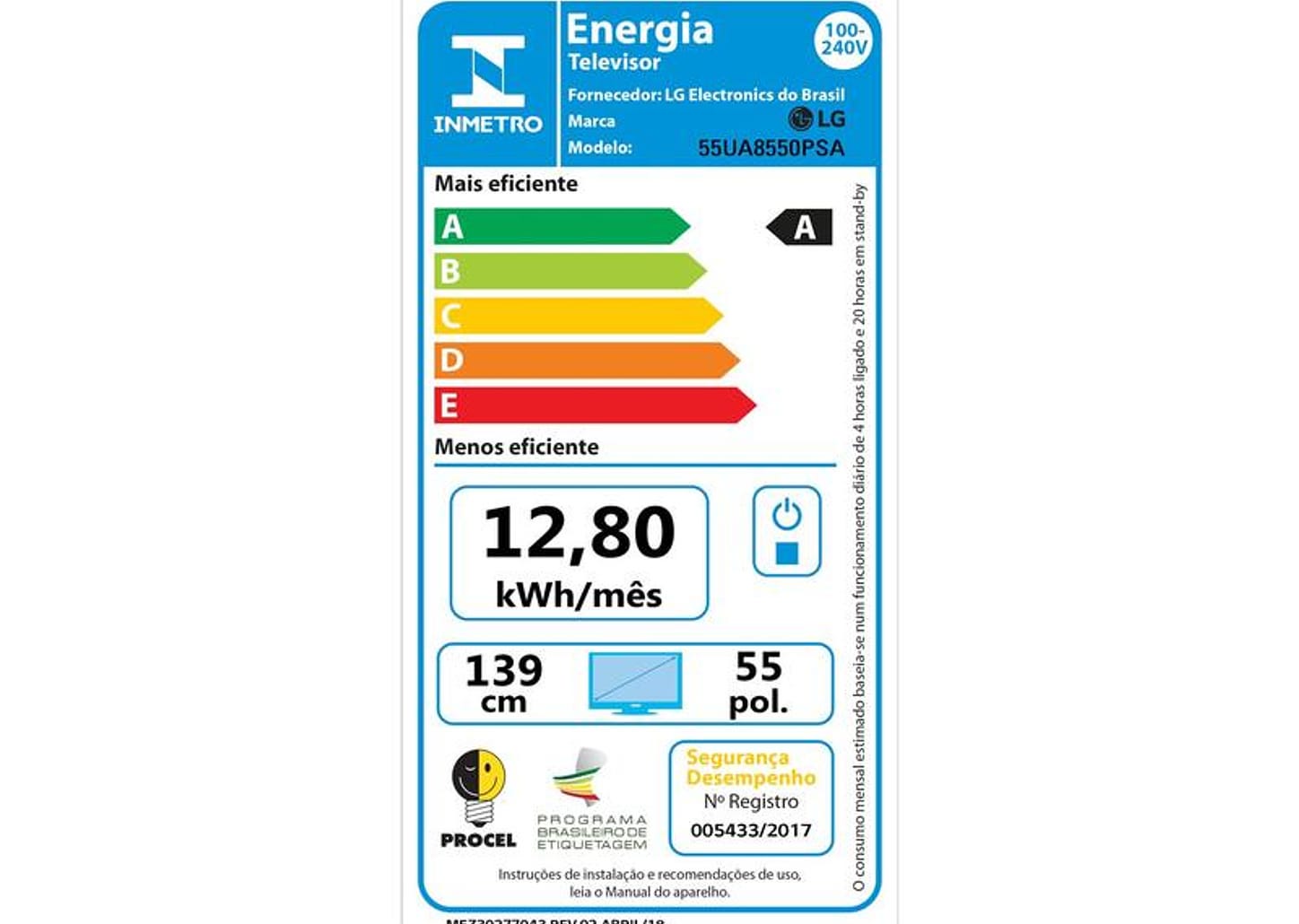 Smart TV 55" LG 4K Ultra HD 55UA8550PSA webOS 25 AI Processor 4K Gen8 com Alexa 3 HDMI
