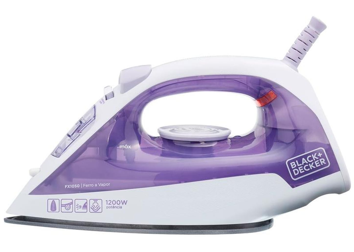 Ferro de Passar Roupa a Vapor e a Seco Black+Decker FX1050 Branco e Roxo