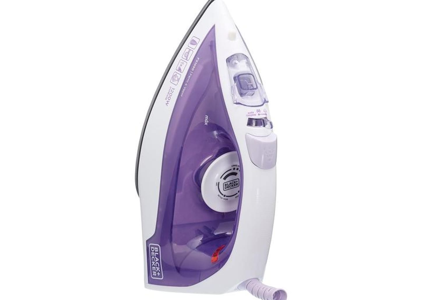 Ferro de Passar Roupa a Vapor e a Seco Black+Decker FX1050 Branco e Roxo