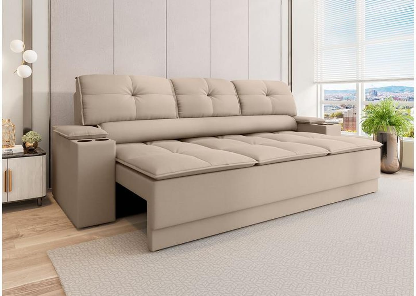 Sofá 3 Lugares Retrátil Reclinável Velosuede Up Next Sofás