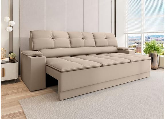 Sofá 3 Lugares Retrátil Reclinável Velosuede Up Next Sofás