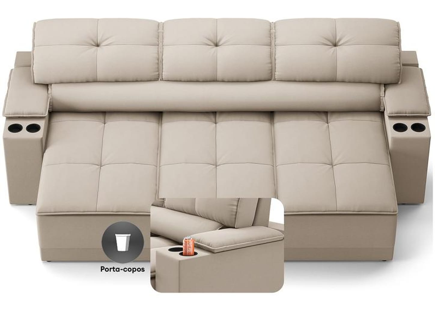 Sofá 3 Lugares Retrátil Reclinável Velosuede Up Next Sofás