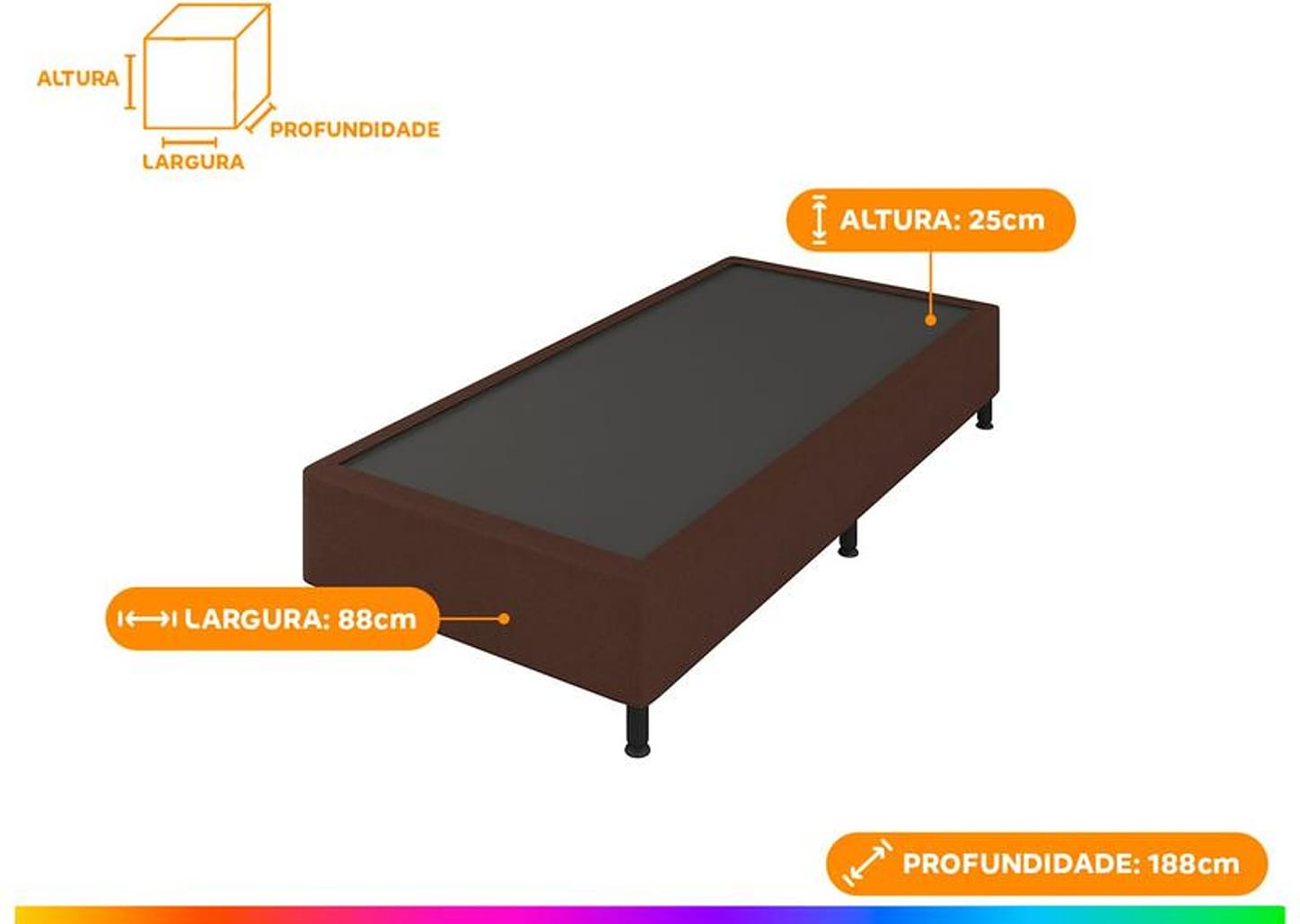 Base Cama Box Solteiro Prorelax 25x88x188cm Diplomata