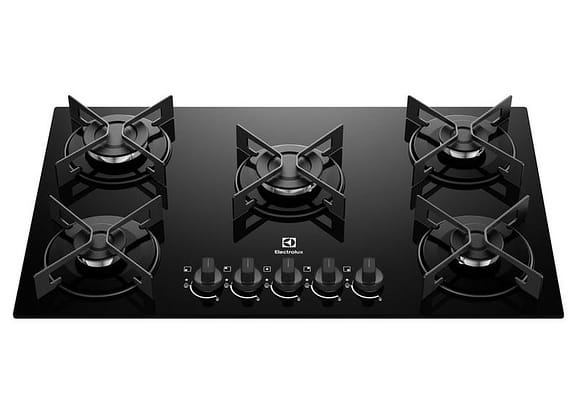 Cooktop 5 Bocas a Gás GLP Electrolux Preto Acendimento Automático Efficient KE5GR