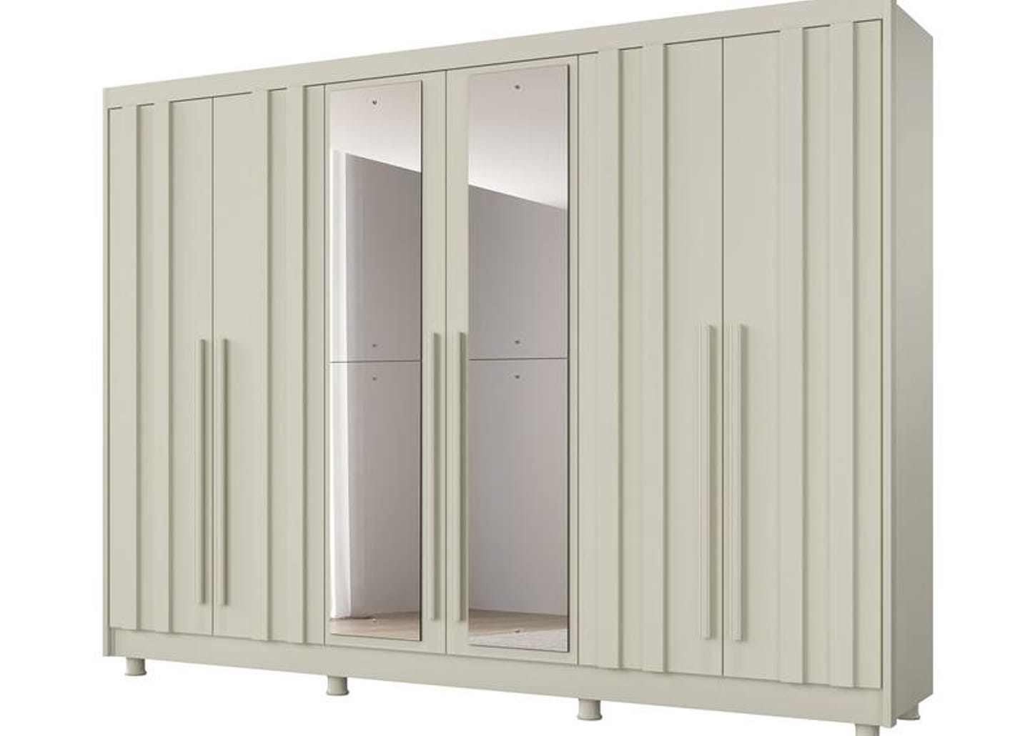 Guarda-roupa Casal com Espelho 4 Gavetas 6 Portas Made Marcs Torino