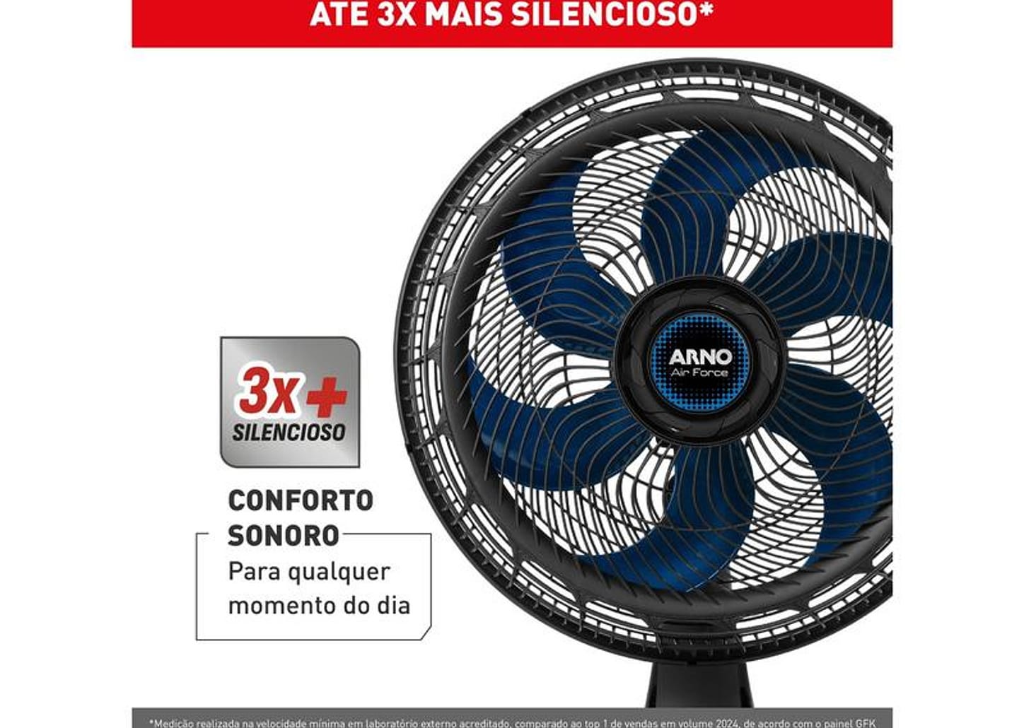 Ventilador de Mesa Arno Air Force VA46 40cm 6 Pás 3 Velocidades Preto e Azul Escuro 2720018897