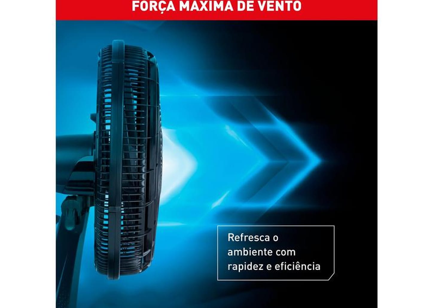 Ventilador de Mesa Arno Air Force VA46 40cm 6 Pás 3 Velocidades Preto e Azul Escuro 2720018897