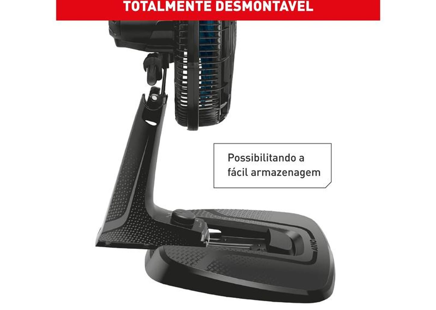 Ventilador de Mesa Arno Air Force VA46 40cm 6 Pás 3 Velocidades Preto e Azul Escuro 2720018897