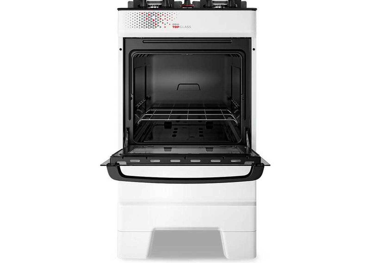 Fogão 4 Bocas Esmaltec Branco Mesa de Vidro Ideal Top Glass T4VAB