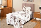 Jogo de Cama Solteiro de Poliéster Marcelino Têxtil 170 Fios Premier Clamart Cinza e Branco 3 Peças