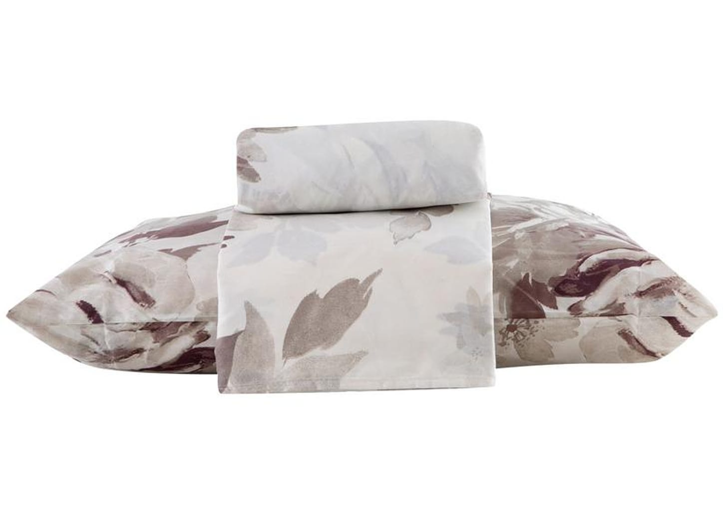 Jogo de Cama Solteiro de Poliéster Marcelino Têxtil 170 Fios Premier Clamart Cinza e Branco 3 Peças