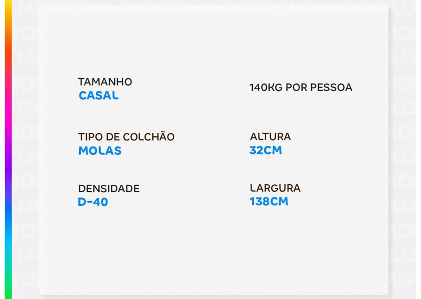 Colchão Casal Umaflex de Molas Ensacadas 32x138x188cm Harmony Plus