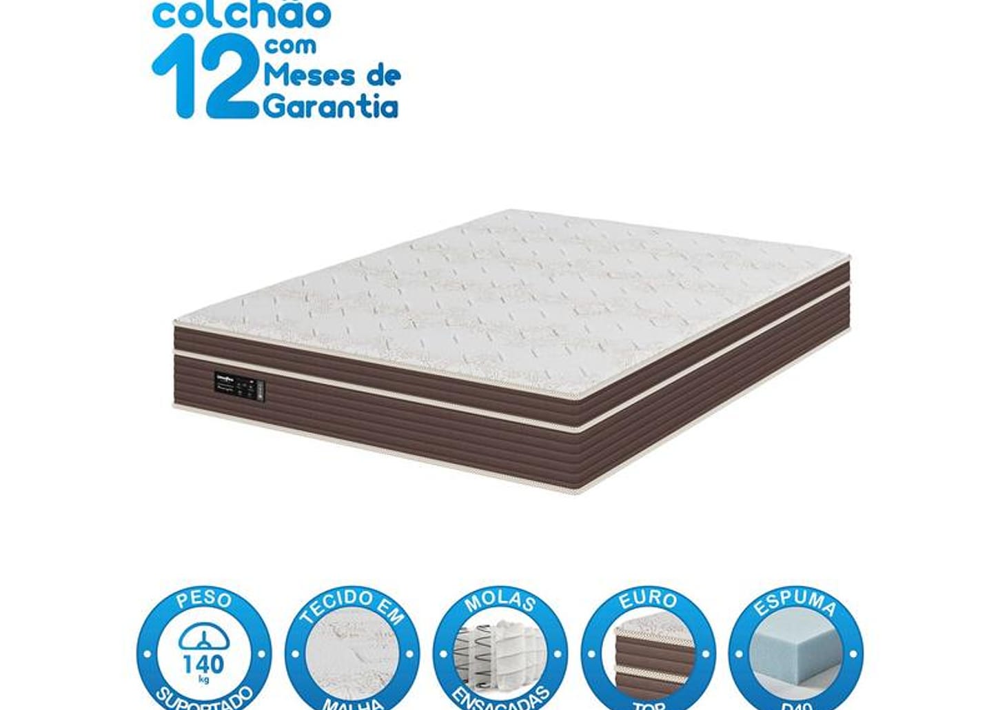 Colchão Casal Umaflex de Molas Ensacadas 32x138x188cm Harmony Plus