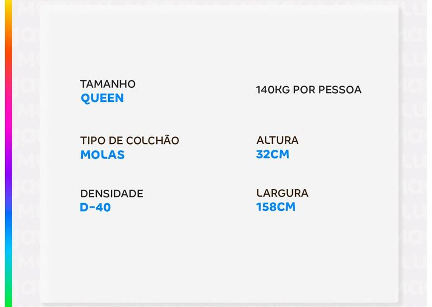 Colchão Queen Umaflex de Molas Ensacadas 32x158x198cm Harmony Plus