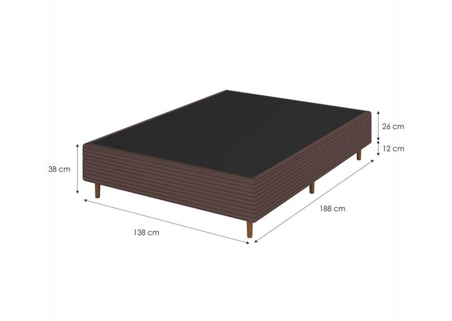 Base Cama Box Casal Umaflex 26x138x188cm Harmony Plus