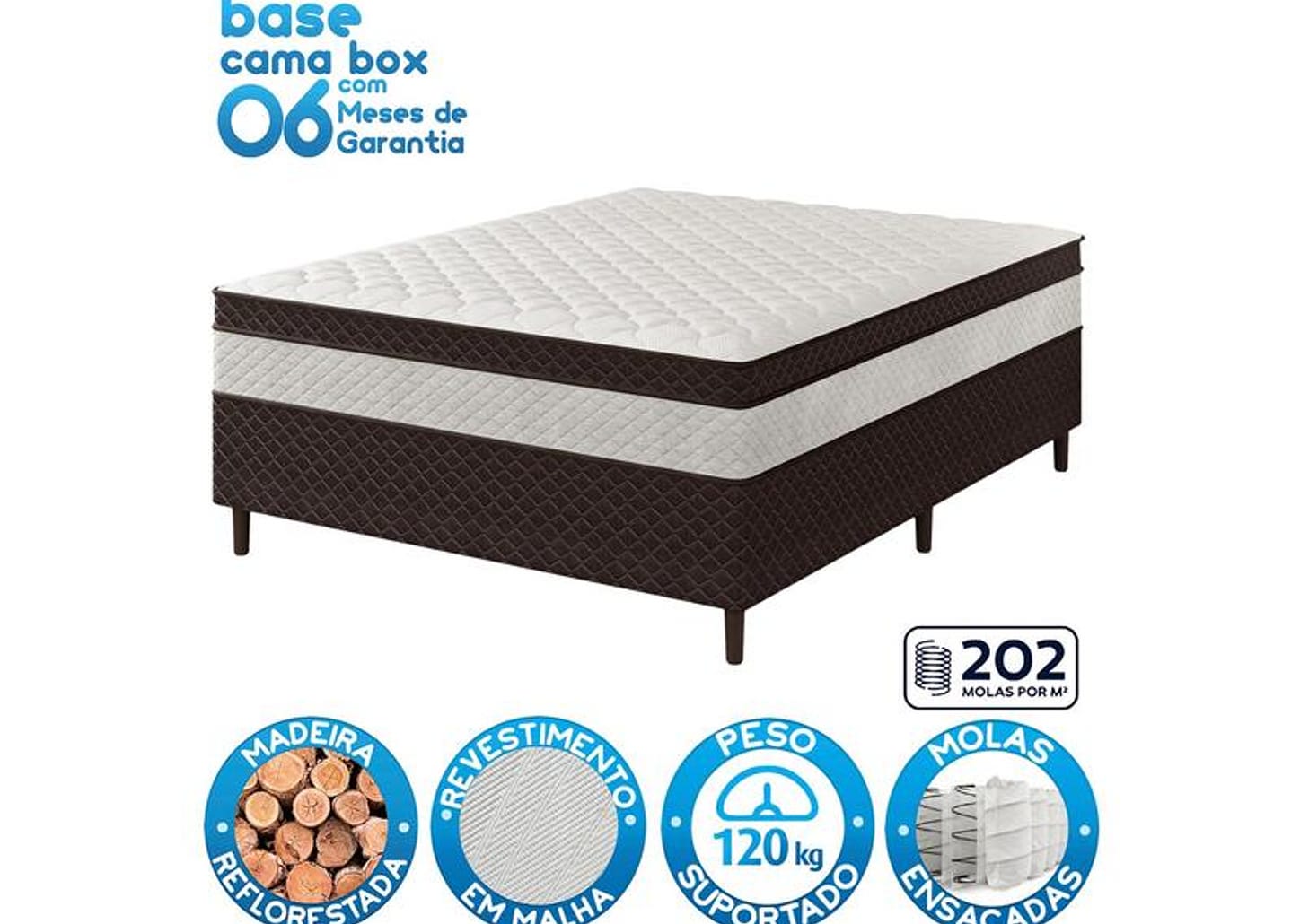 Cama Box Casal Umaflex 52x138x188cm Manu