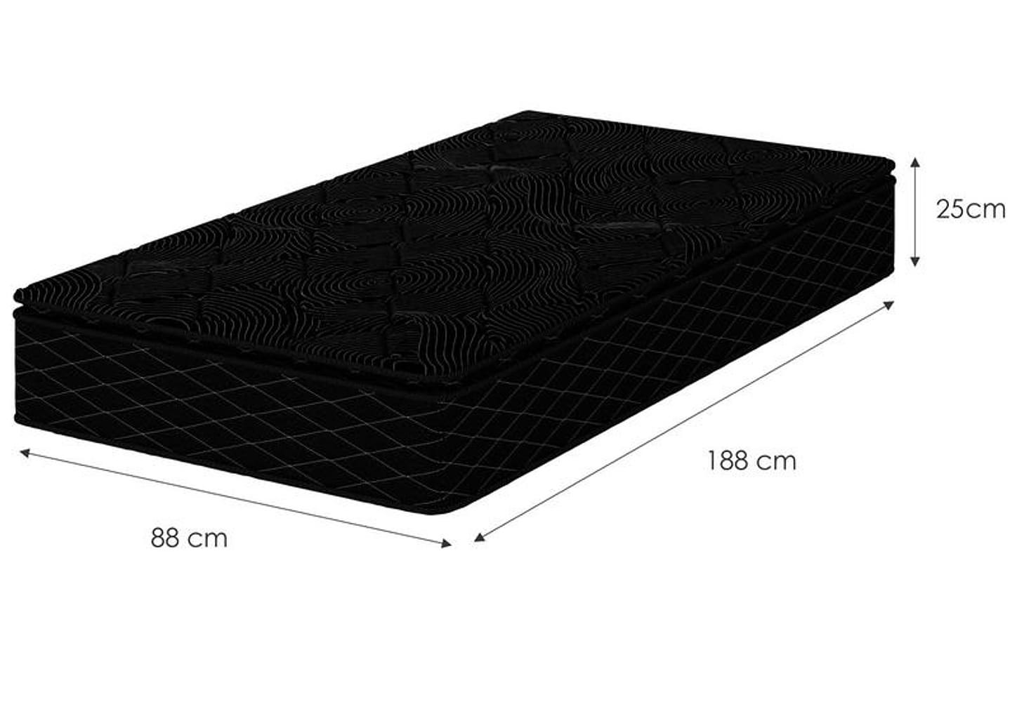 Colchão Solteiro Umaflex de Mola 25x88x188cm Duomo Black