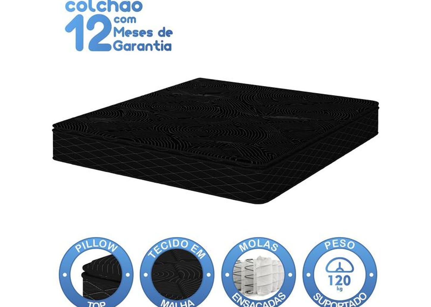 Colchão Queen Umaflex de Molas 25x158x198cm Duomo Black