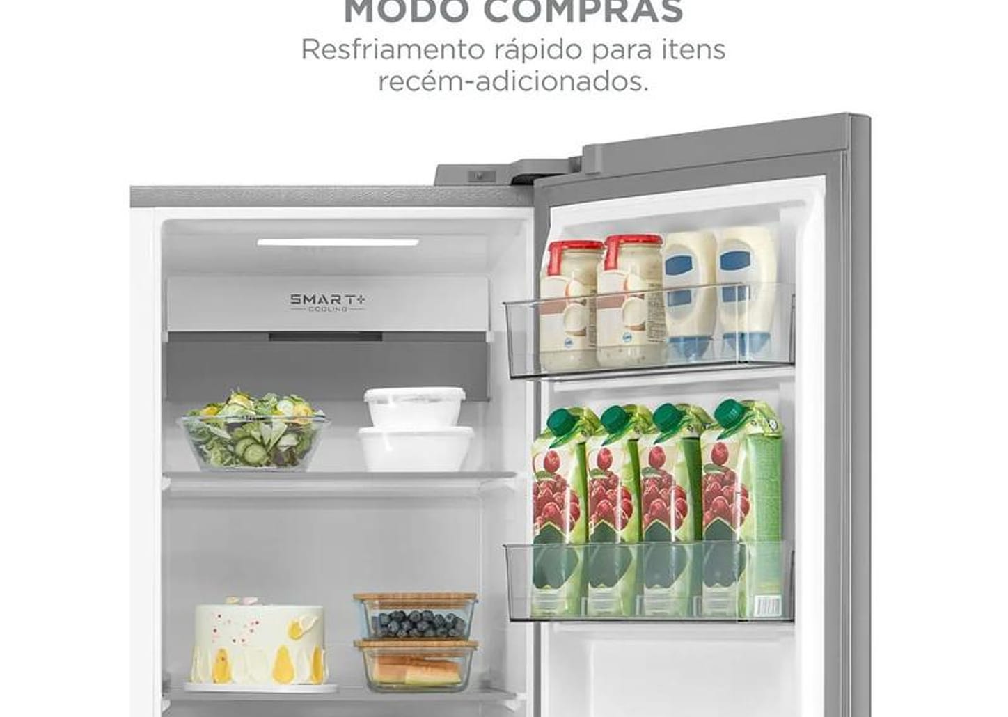Geladeira/Refrigerador Midea Smart Sensor Frost Free Prata 570L MDRS761MYD461