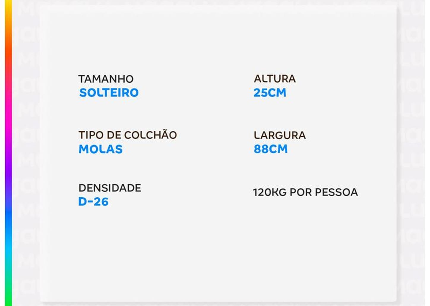 Colchão Solteiro Umaflex de Mola 25x88x188cm Duomo Black