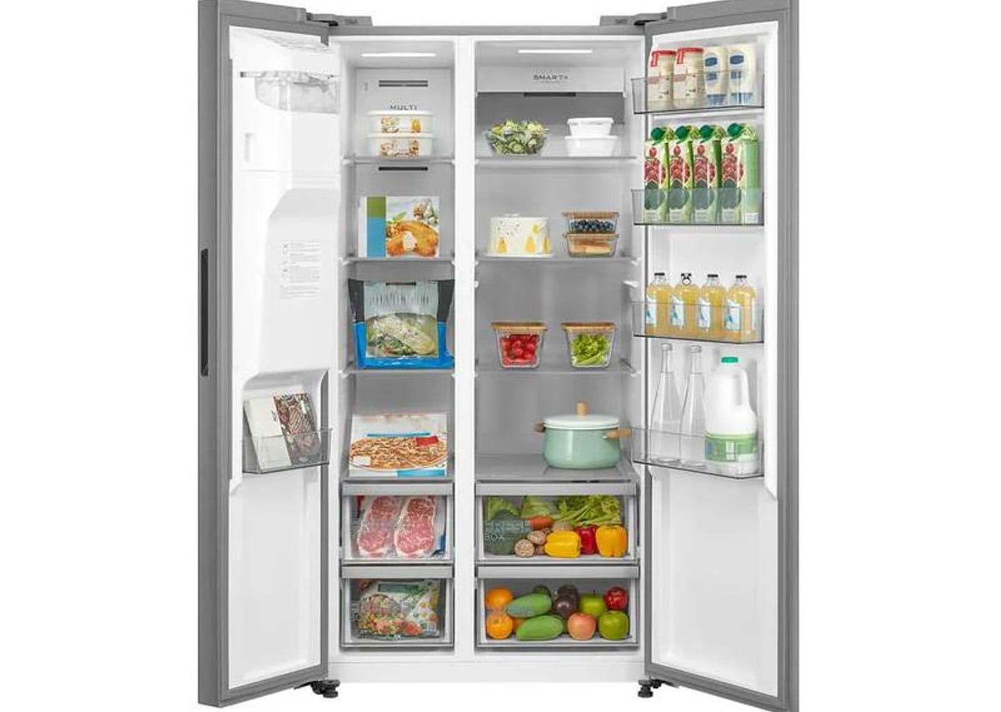 Geladeira/Refrigerador Midea Smart Sensor Frost Free Prata 570L MDRS761MYD461