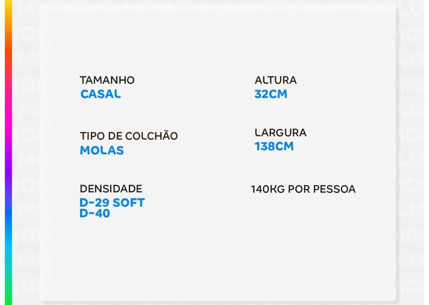 Colchão Casal Umaflex de Molas Ensacadas 32x138x188cm Sonno Di Firenze