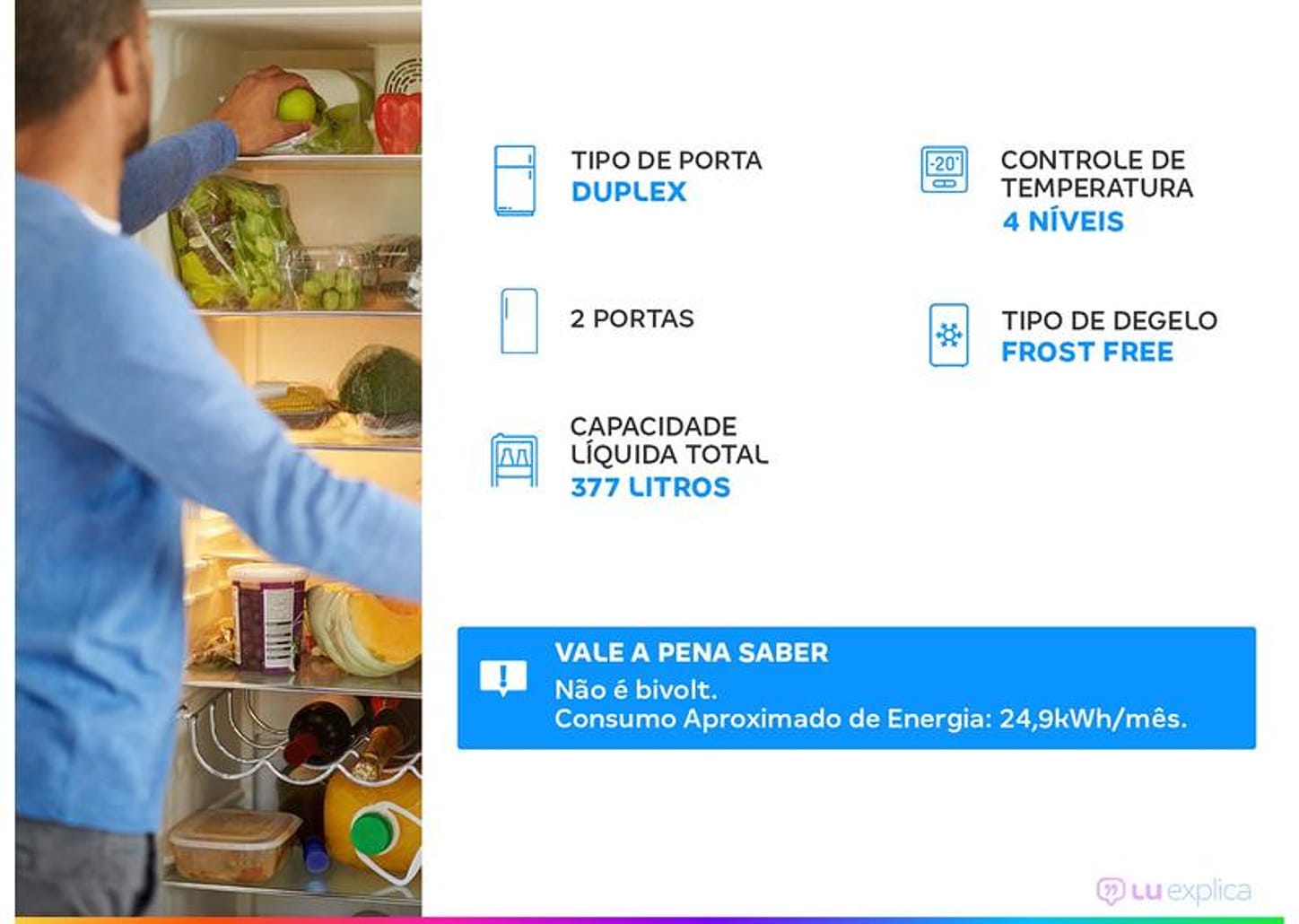 Geladeira/Refrigerador Consul Smart Frost Free Inox Duplex 377L CRM44MKANA