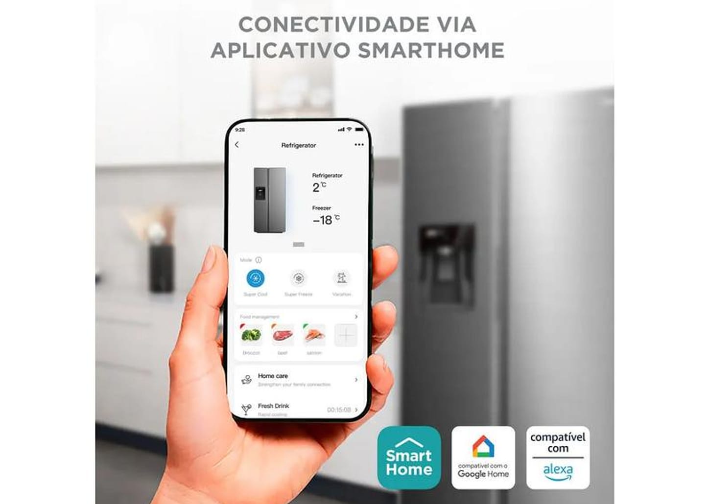 Geladeira/Refrigerador Midea Smart Sensor Frost Free Prata 570L MDRS761MYD461
