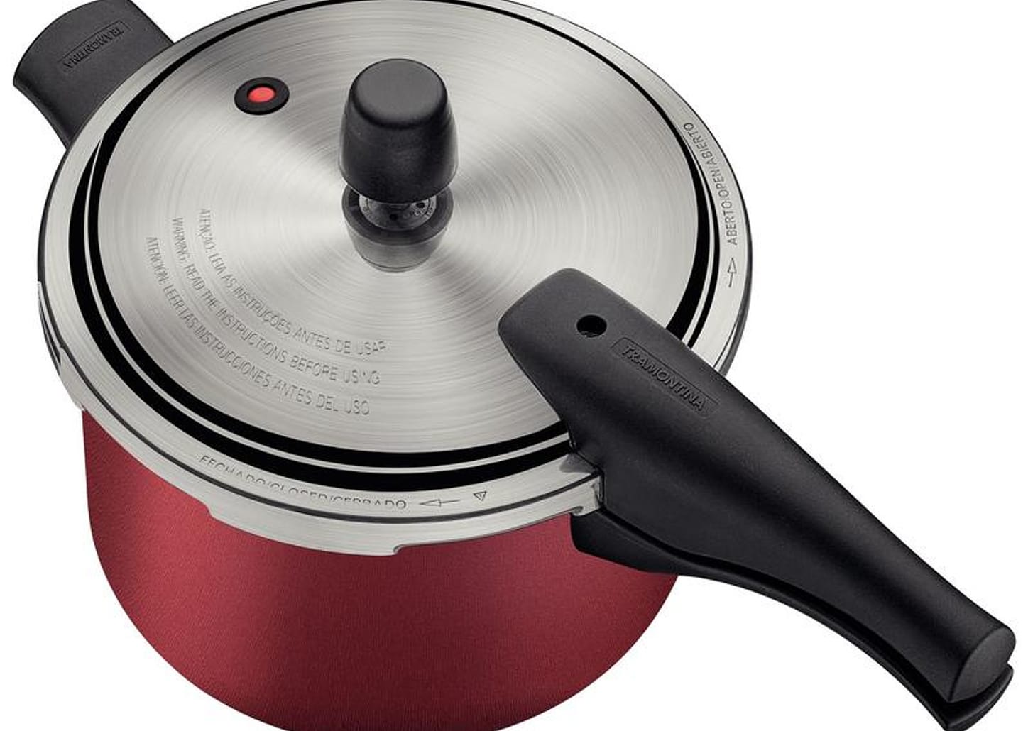 Panela de Pressão Tramontina 4,5L Fechamento Externo Vermelho Vancouver Effect