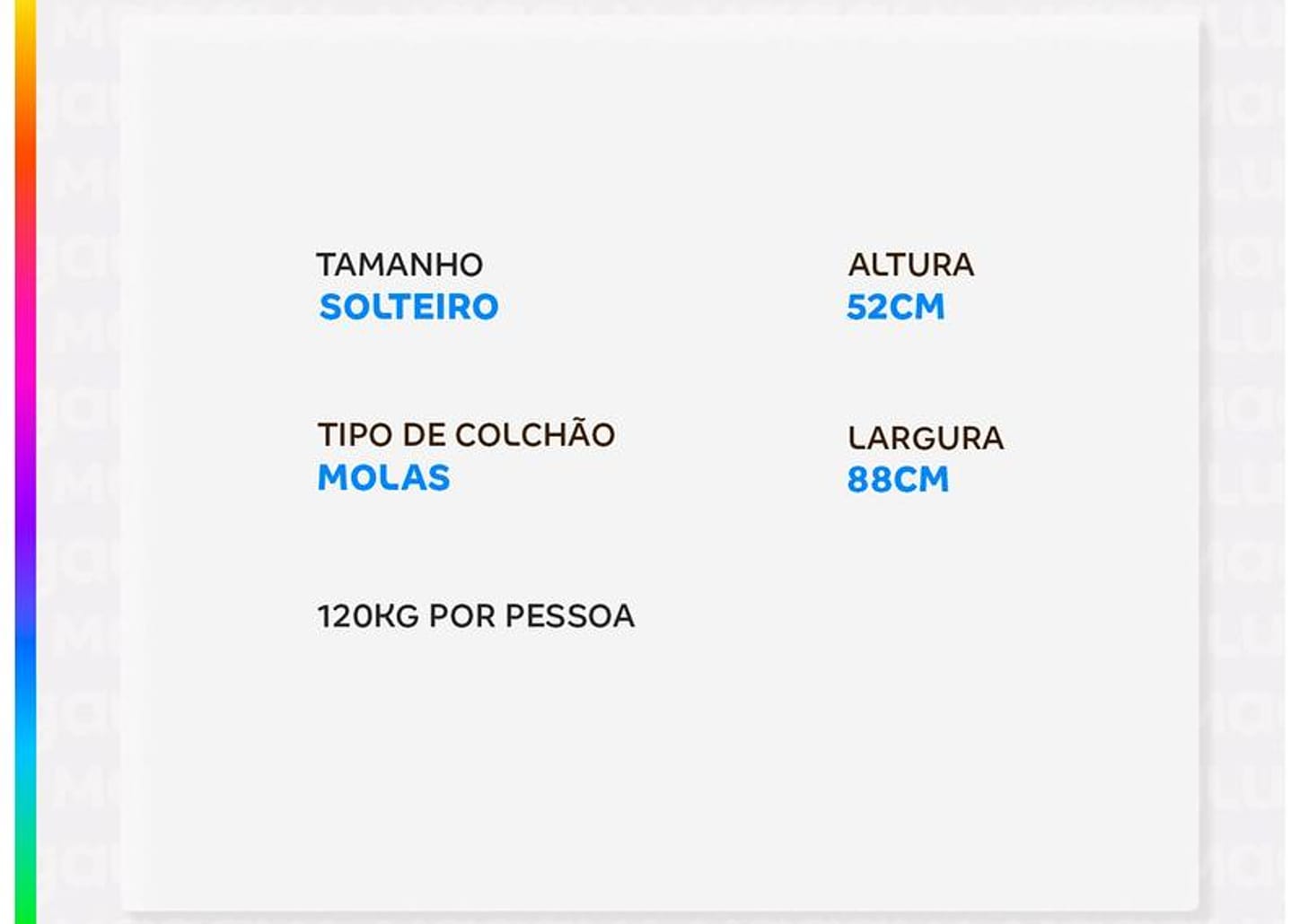 Cama Box Casal Umaflex de Mola Ensacada 88x52x188cm Carol Plus Euro