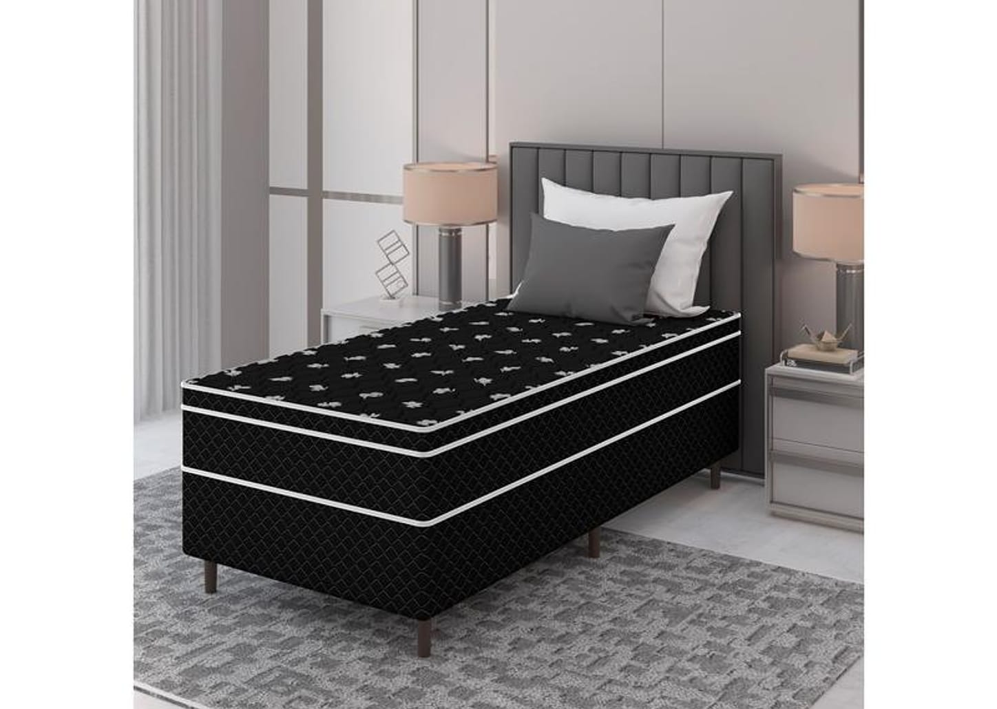 Cama Box Casal Umaflex de Mola Ensacada 88x52x188cm Carol Plus Euro