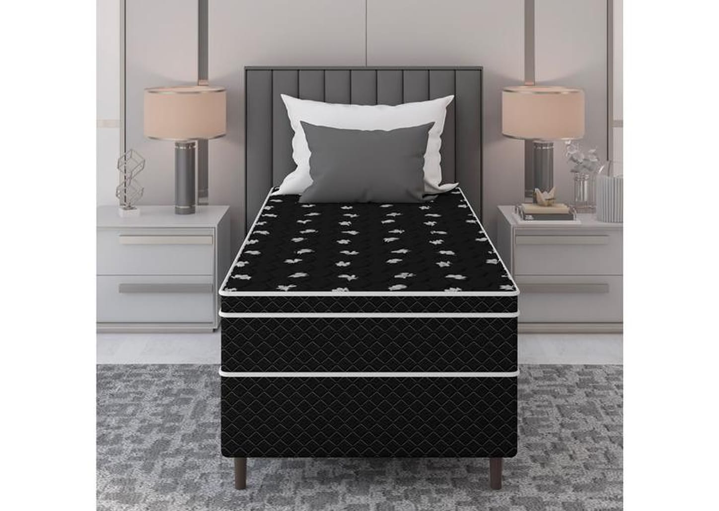 Cama Box Casal Umaflex de Mola Ensacada 88x52x188cm Carol Plus Euro