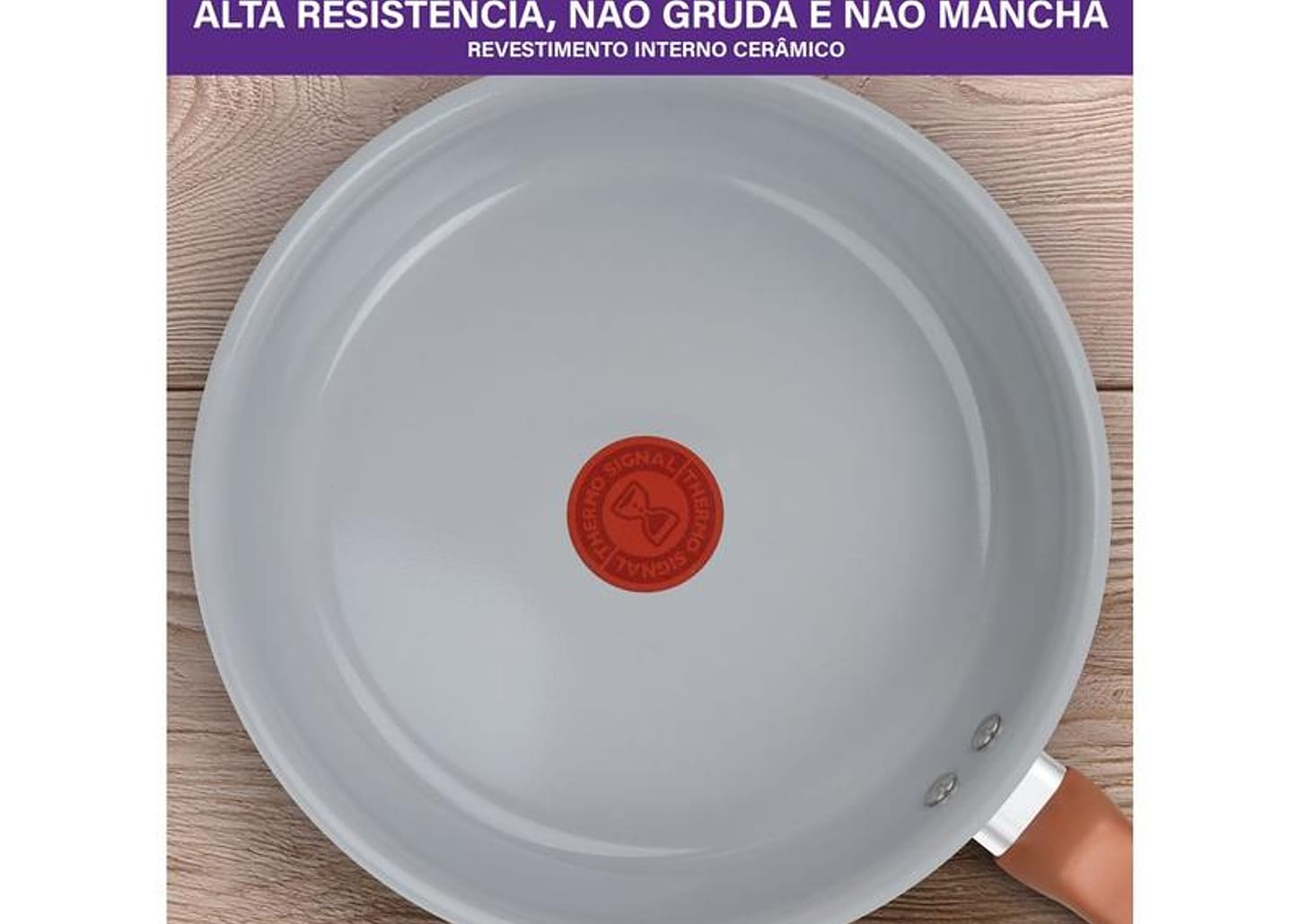 Jogo de Panelas Rochedo Cerâmico de Alumínio Rose Gold Fundo Triplo 5 Peças Ceramic
