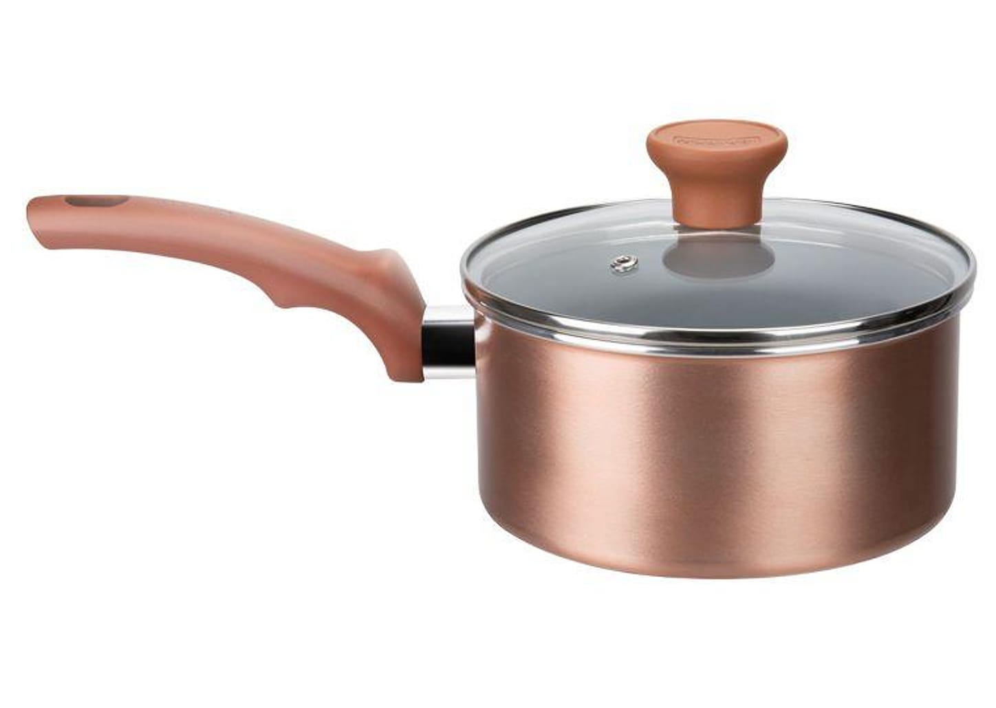 Jogo de Panelas Rochedo Cerâmico de Alumínio Rose Gold Fundo Triplo 5 Peças Ceramic