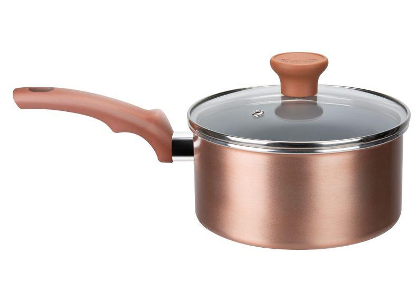 Jogo de Panelas Rochedo Cerâmico de Alumínio Rose Gold Fundo Triplo 5 Peças Ceramic