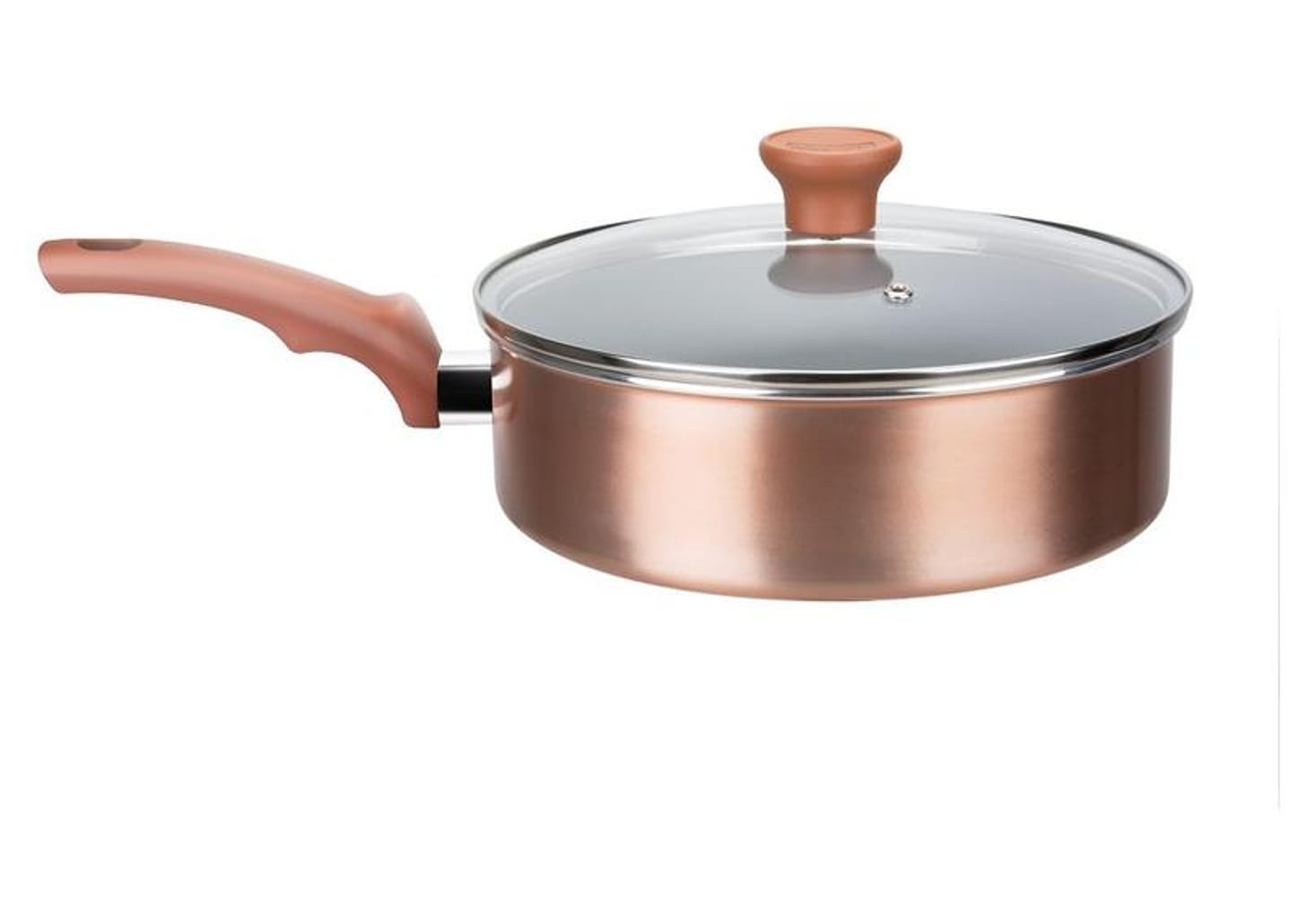 Jogo de Panelas Rochedo Cerâmico de Alumínio Rose Gold Fundo Triplo 5 Peças Ceramic