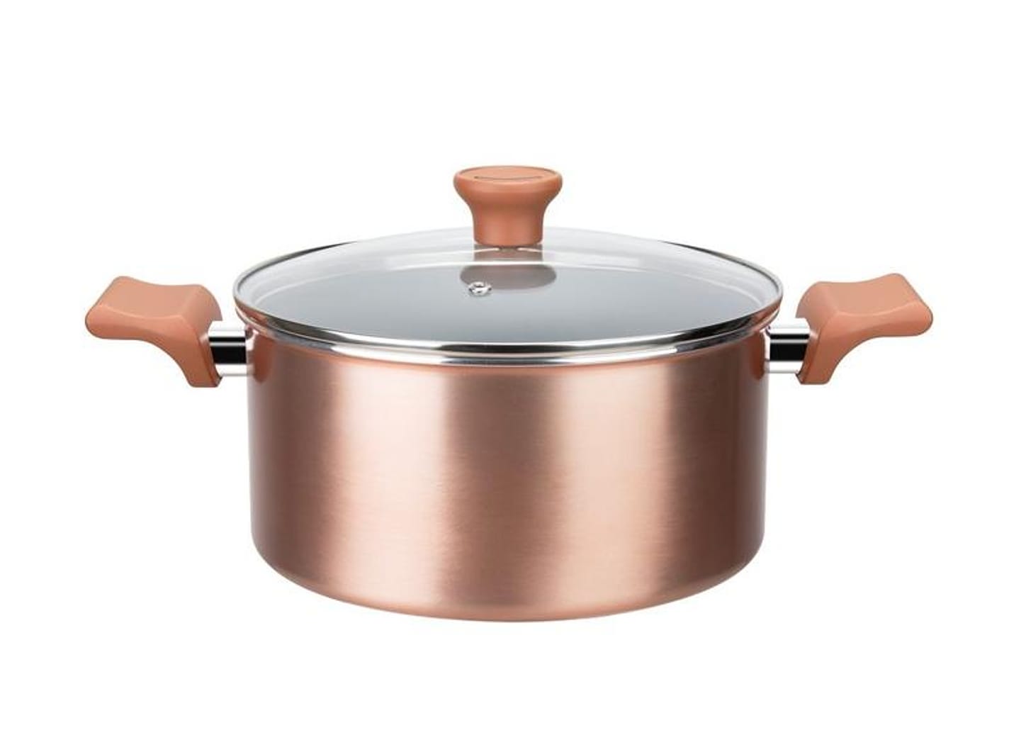 Jogo de Panelas Rochedo Cerâmico de Alumínio Rose Gold Fundo Triplo 5 Peças Ceramic